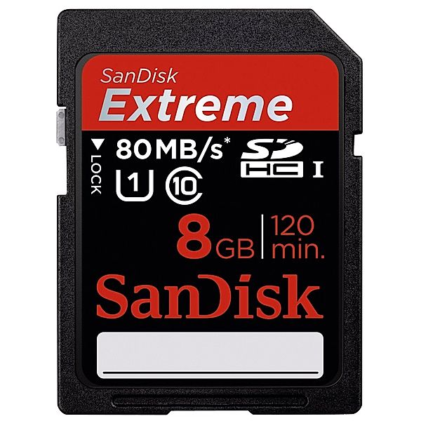 SanDisk SDHC Extreme Plus 8GB, Class 10, UHS-I, 80MB/Sec