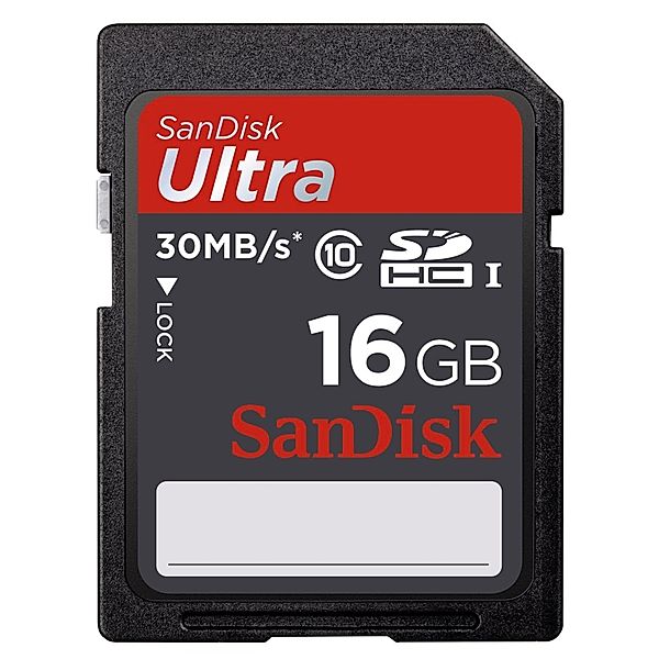 SanDisk SDHC Ultra 16GB Class 10 UHS-I 30MB/Sec