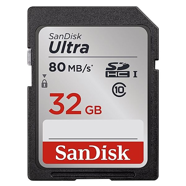 SanDisk SDHC Ultra 32GB, Class 10, UHS-I, 80MB/Sec