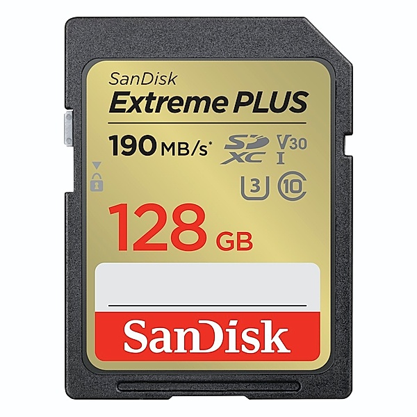 SanDisk SDXC Extreme PLUS 128 GB (R190 MB/s) + 2 Jahre RescuePRO Deluxe