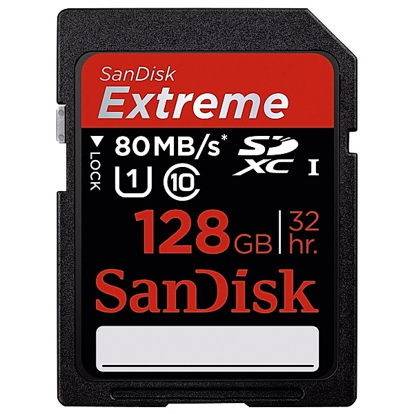 SanDisk SDXC Extreme Plus 128GB, Class 10, UHS-I, 80MB/Sec