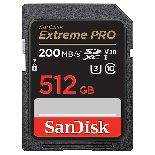 SanDisk SDXC Extreme PRO 512GB (R200 MB/s) + 2 Jahre RescuePRO Deluxe
