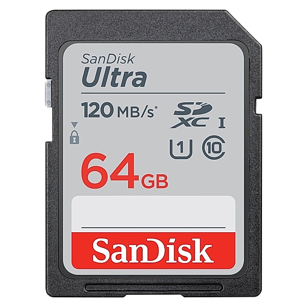 SanDisk SDXC Ultra 64GB (Class 10/UHS-I/120MB/s)