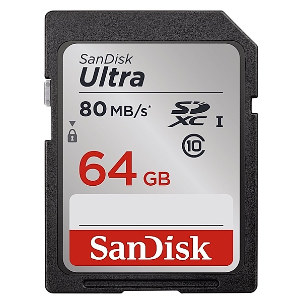 SanDisk SDXC Ultra 64GB, Class 10, UHS-I, 80MB/Sec