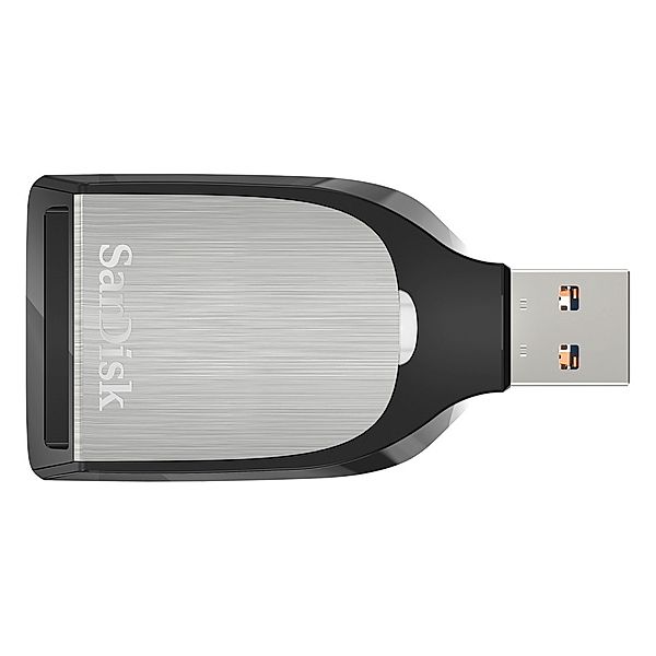 SanDisk USB-3.0-Kartenleser, Type A für SD UHS I und UHS II, Schwarz/Silber