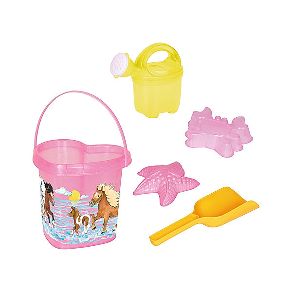 Die Spiegelburg Sandspielzeug MEIN KLEINER PONYHOF 5-teilig in rosa/gelb