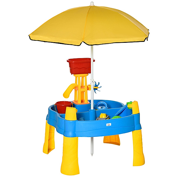 Homcom Sandspielzeug mit Sonnenschirm bunt (Farbe: mehrfarbig)