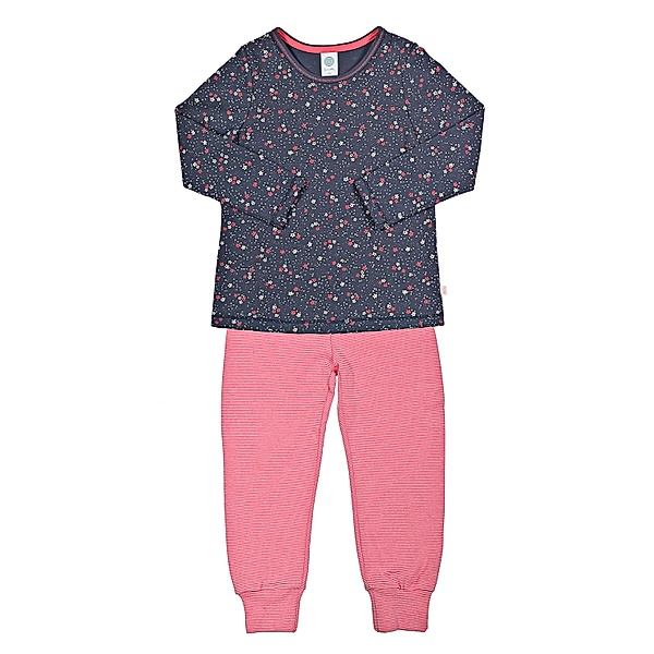 Sanetta Schlafanzug Flowers lang, 2-teilig, lavendel/pink (Größe: 98)