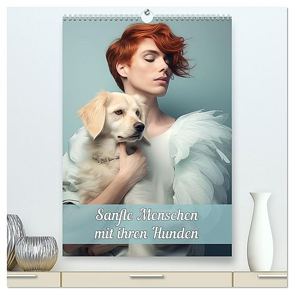Sanfte Menschen mit ihren Hunden (hochwertiger Premium Wandkalender 2024 DIN A2 hoch), Kunstdruck in Hochglanz, Calvendo, Liselotte Brunner-Klaus
