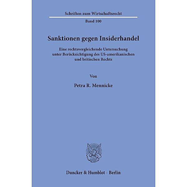 Sanktionen gegen Insiderhandel., Petra R. Mennicke