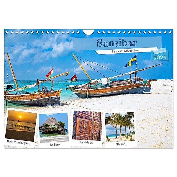 Sansibar - Tansanias Urlaubsinsel (Wandkalender 2024 DIN A4 quer), CALVENDO Monatskalender, Nina Schwarze