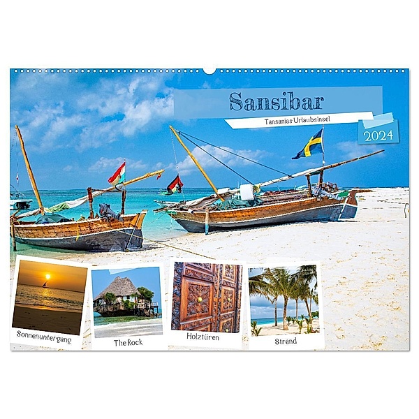Sansibar - Tansanias Urlaubsinsel (Wandkalender 2024 DIN A2 quer), CALVENDO Monatskalender, Nina Schwarze