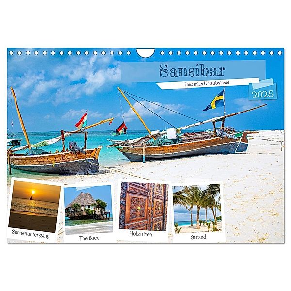 Sansibar - Tansanias Urlaubsinsel (Wandkalender 2025 DIN A4 quer), CALVENDO Monatskalender, Calvendo, Nina Schwarze