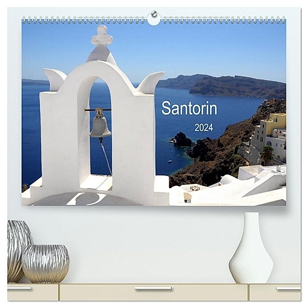 Santorin 2024 (hochwertiger Premium Wandkalender 2024 DIN A2 quer), Kunstdruck in Hochglanz, Petro Rigos