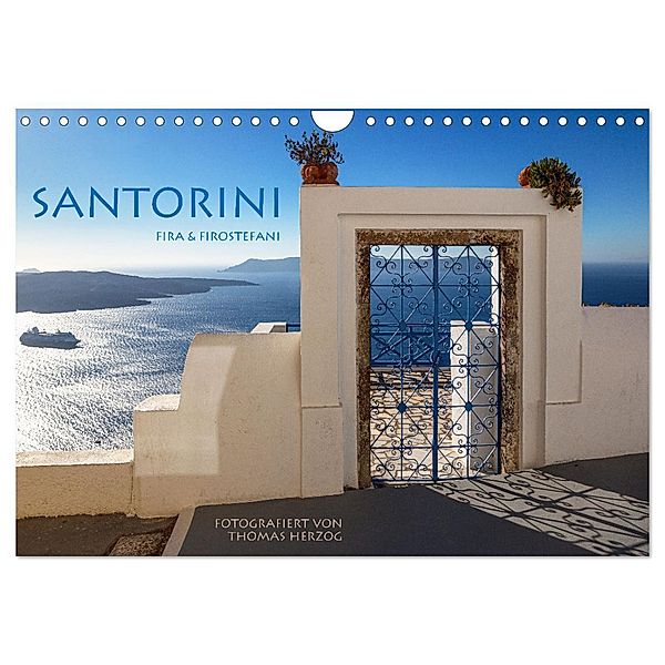 Santorini Fira & Firostefani (Wandkalender 2024 DIN A4 quer), CALVENDO Monatskalender, Thomas Herzog