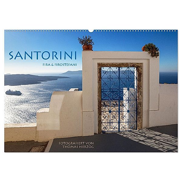 Santorini Fira & Firostefani (Wandkalender 2025 DIN A2 quer), CALVENDO Monatskalender, Calvendo, Thomas Herzog