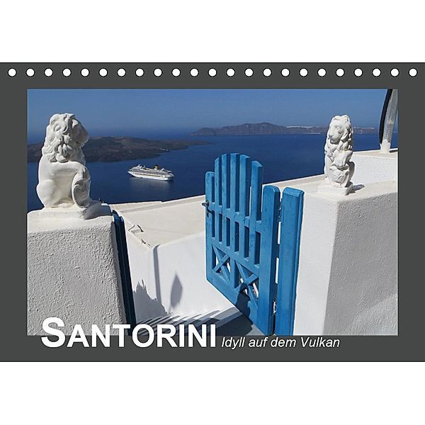 SANTORINI - Idyll auf dem Vulkan (Tischkalender 2021 DIN A5 quer), SURPRISE