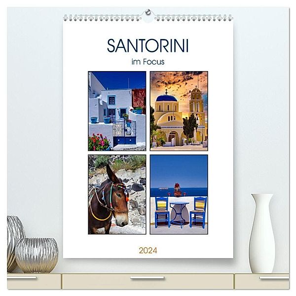 Santorini im Focus (hochwertiger Premium Wandkalender 2024 DIN A2 hoch), Kunstdruck in Hochglanz, Klaus-Peter Huschka