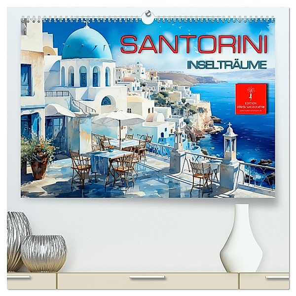 Santorini Inselträume (hochwertiger Premium Wandkalender 2024 DIN A2 quer), Kunstdruck in Hochglanz, Peter Roder