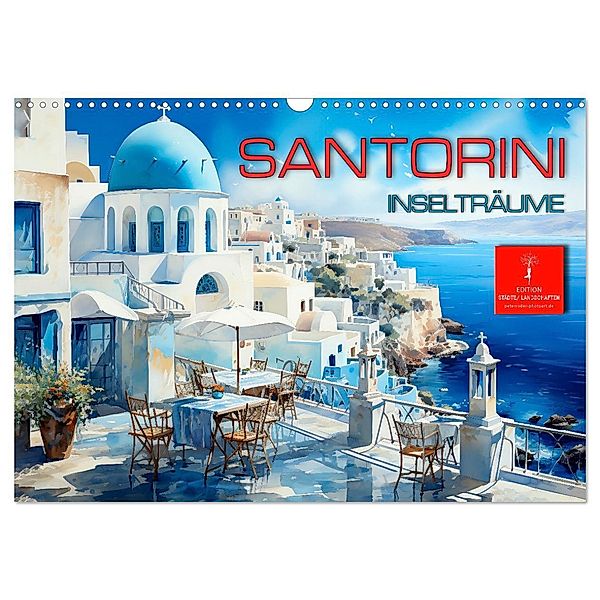 Santorini Inselträume (Wandkalender 2024 DIN A3 quer), CALVENDO Monatskalender, Peter Roder