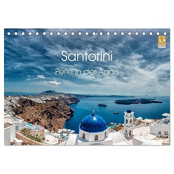 Santorini - Perle in der Ägais (Tischkalender 2024 DIN A5 quer), CALVENDO Monatskalender, Hessbeck Photography