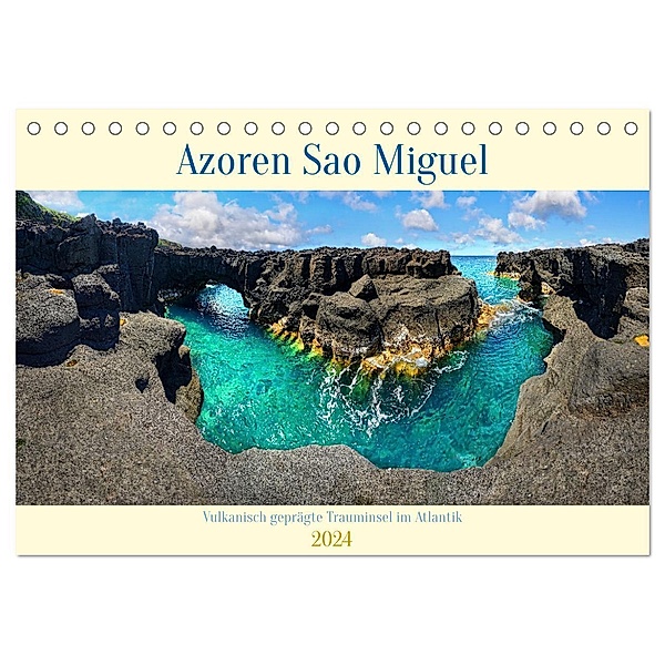 Sao Miguel Azoren - Vulkanisch geprägte Trauminsel im Atlantik (Tischkalender 2024 DIN A5 quer), CALVENDO Monatskalender, Michael Rucker
