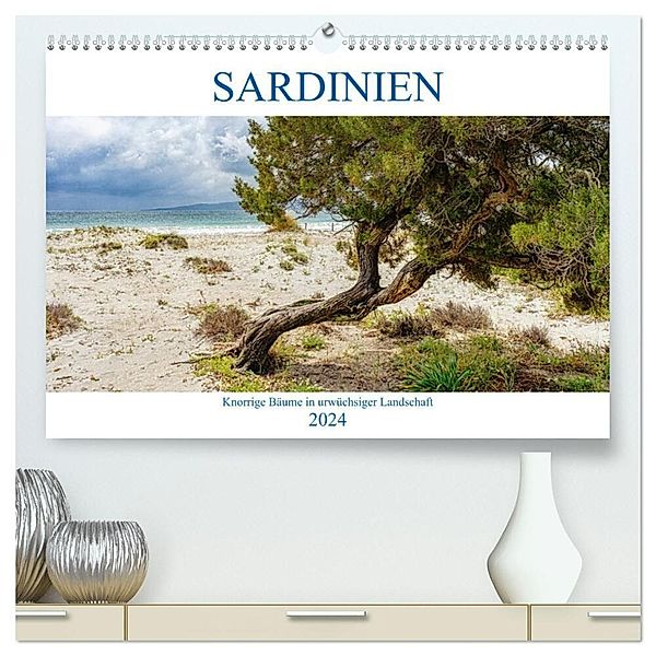 Sardinien Knorrige Bäume in urwüchsiger Landschaft (hochwertiger Premium Wandkalender 2024 DIN A2 quer), Kunstdruck in Hochglanz, Angelika Beuck
