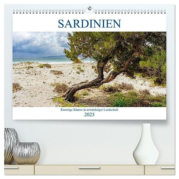 Sardinien Knorrige Bäume in urwüchsiger Landschaft (hochwertiger Premium Wandkalender 2025 DIN A2 quer), Kunstdruck in Hochglanz, Calvendo, Angelika Beuck