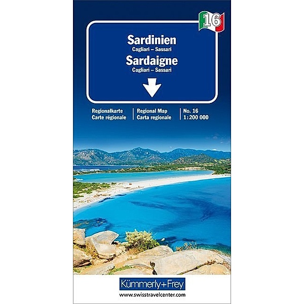 Sardinien Nr. 16 Regionalkarte Italien 1:200 000