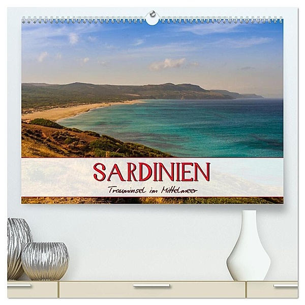 Sardinien Panoramakalender / CH-Version (hochwertiger Premium Wandkalender 2024 DIN A2 quer), Kunstdruck in Hochglanz, Marcel Wenk