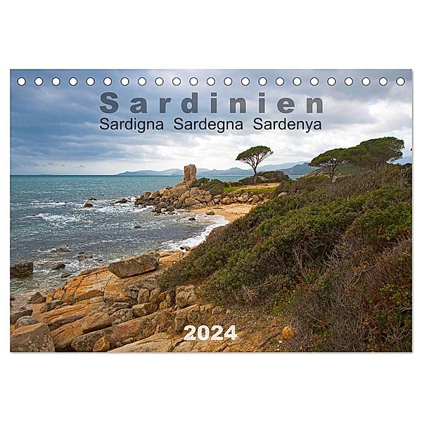 Sardinien Sardigna Sardegna Sardenya 2024 (Tischkalender 2024 DIN A5 quer), CALVENDO Monatskalender, Michael Miltzow