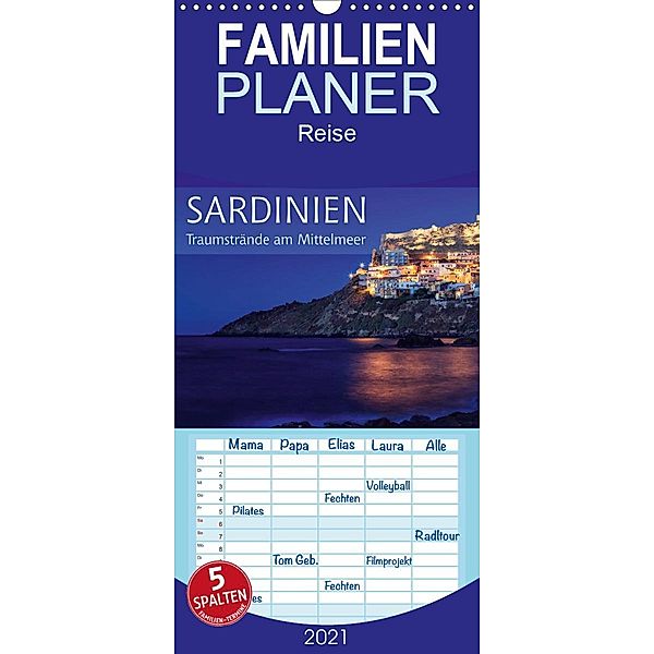 Sardinien - Traumstrände am Mittelmeer - Familienplaner hoch (Wandkalender 2021 , 21 cm x 45 cm, hoch), Patrick Rosyk