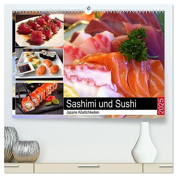 Sashimi und Sushi. Japans Köstlichkeiten (hochwertiger Premium Wandkalender 2025 DIN A2 quer), Kunstdruck in Hochglanz, Calvendo, Rose Hurley