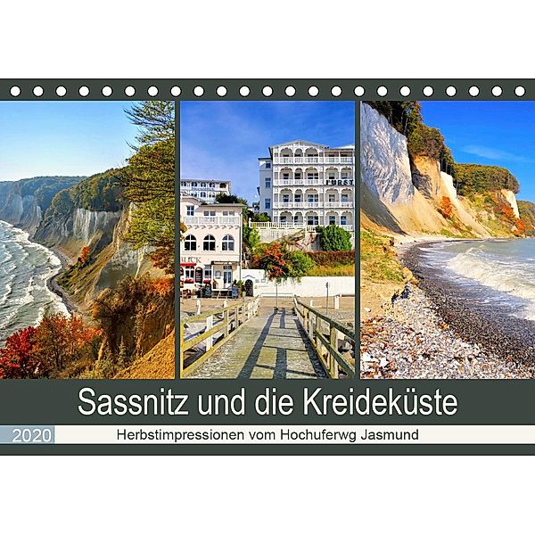 Sassnitz und die Kreideküste - Herbstimpressionen vom Hochuferweg Jasmund (Tischkalender 2020 DIN A5 quer)
