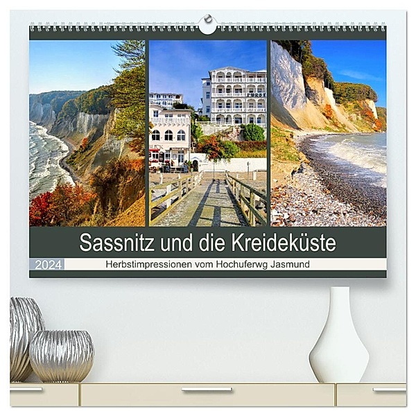 Sassnitz und die Kreideküste - Herbstimpressionen vom Hochuferweg Jasmund (hochwertiger Premium Wandkalender 2024 DIN A2 quer), Kunstdruck in Hochglanz, LianeM