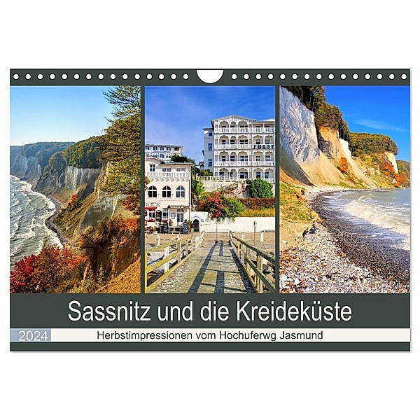 Sassnitz und die Kreideküste - Herbstimpressionen vom Hochuferweg Jasmund (Wandkalender 2024 DIN A4 quer), CALVENDO Monatskalender, LianeM
