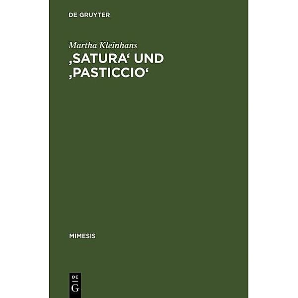 'Satura' und 'pasticcio' / mimesis Bd.45, Martha Kleinhans