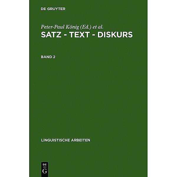 Satz - Text - Diskurs. Band 2.Bd.2