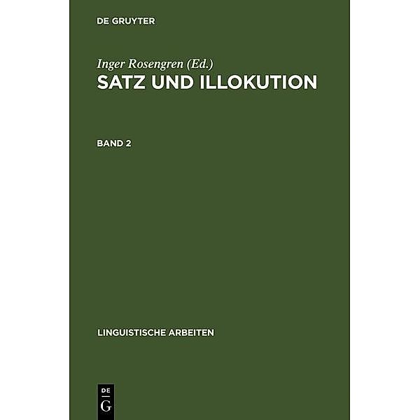 Satz und Illokution / Linguistische Arbeiten Bd.279