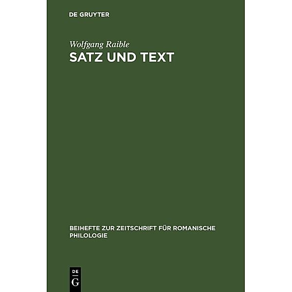 Satz und Text, Wolfgang Raible