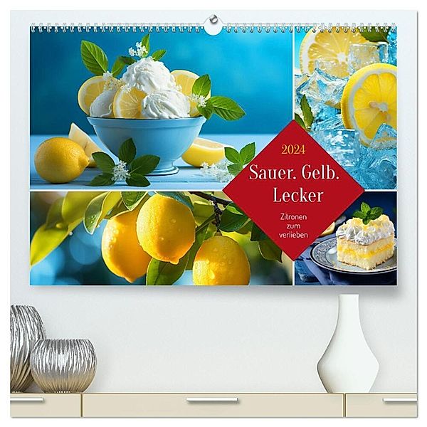Sauer Gelb Lecker (hochwertiger Premium Wandkalender 2024 DIN A2 quer), Kunstdruck in Hochglanz, Kerstin Waurick