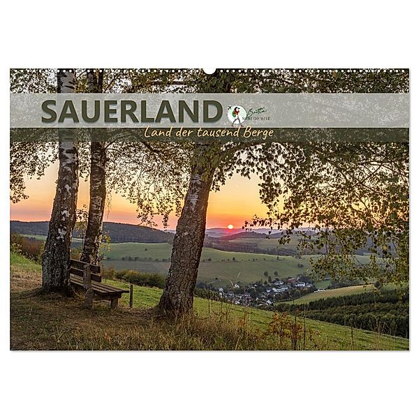 Sauerland - Land der tausend Berge (Wandkalender 2024 DIN A2 quer), CALVENDO Monatskalender, Britta Lieder