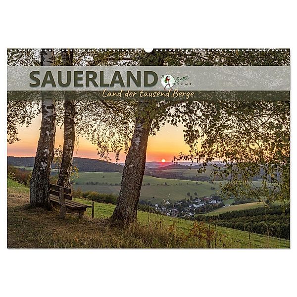 Sauerland - Land der tausend Berge (Wandkalender 2025 DIN A2 quer), CALVENDO Monatskalender, Calvendo, Britta Lieder