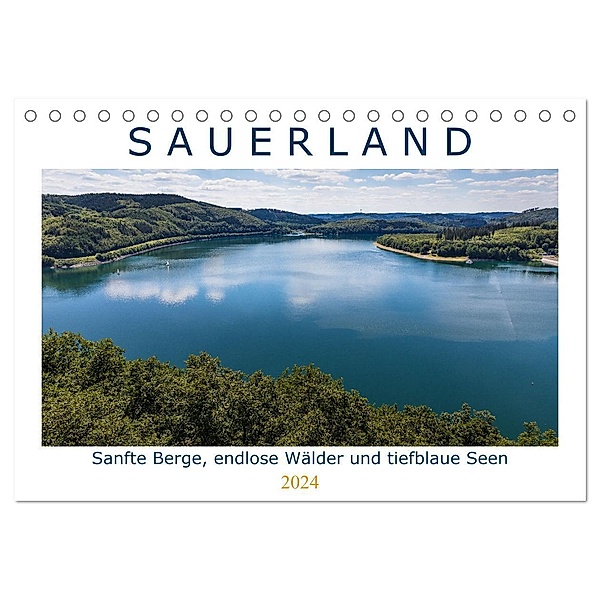 Sauerland - sanfte Berge, endlose Wälder und tiefblaue Seen (Tischkalender 2024 DIN A5 quer), CALVENDO Monatskalender, Heidi Bücker