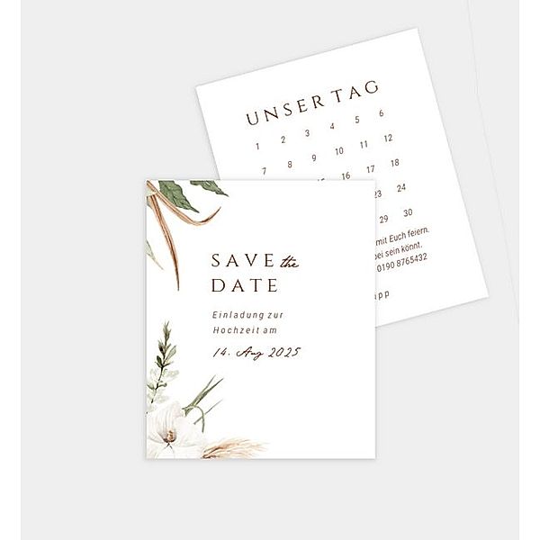 Save-The-Date Karte Boho Beauty, Polaroid (88 x 107mm)