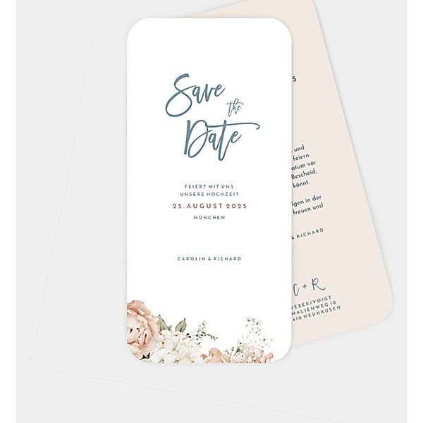 Save-The-Date Karte Celebrate love, Postkarte hoch (100 x 210mm)