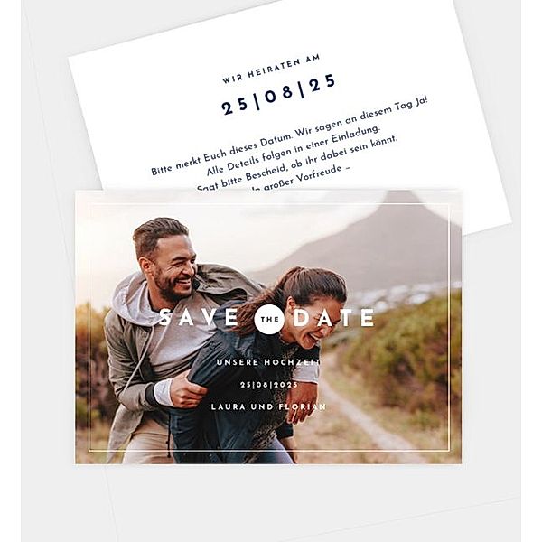 Save-The-Date Karte Durchblick, Postkarte quer (148 x 105mm)