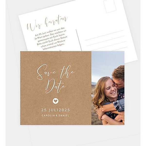 Save-The-Date Karte Easy Wedding, Postkarte quer (148 x 105mm)