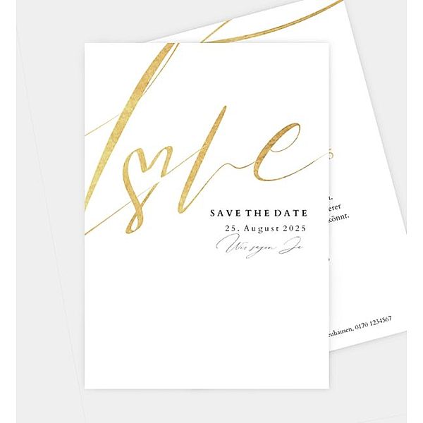 Save-The-Date Karte Elegant Love, Postkarte hoch (120 x 170mm)