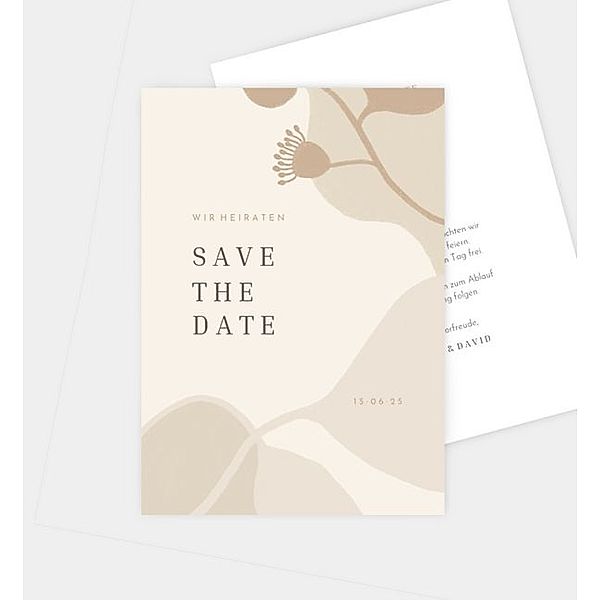 Save-The-Date Karte Flor, Postkarte hoch (105 x 148mm)